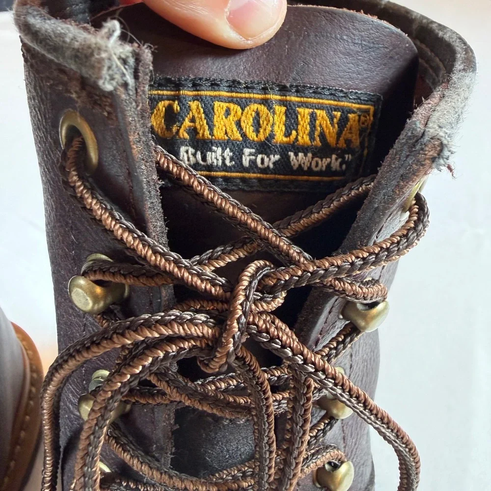 Carolina Mens 1821 Logger Work Boots Brown Leather Lace Up Steel Toe 11 D